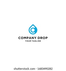 Letra C basada en vector con logotipo de agua limpia creativa
