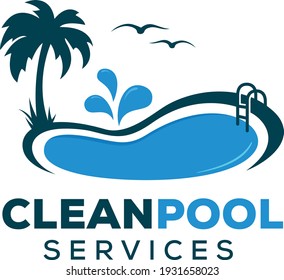 Creative Clean Water Pool Logo 