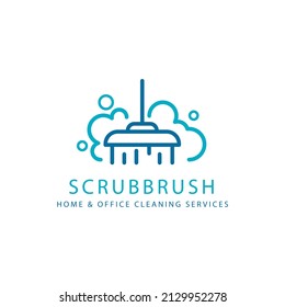 Diseño vectorial del logotipo del pincel de limpieza creativa 