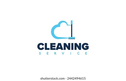 Vector de icono de logotipo de servicio limpio de limpieza creativo