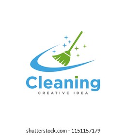 Creative Cleaning Concept Logo Design Template