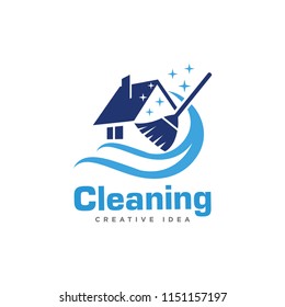 Creative Cleaning Concept Logo Design Template
