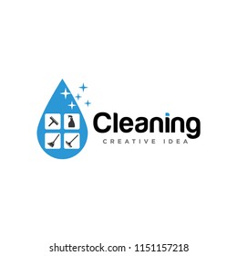 Creative Cleaning Concept Logo Design Template