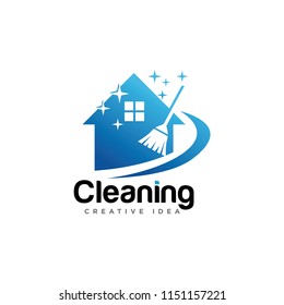 Cleaning House Service Logo Vector Illustration Stock Vector (Royalty ...