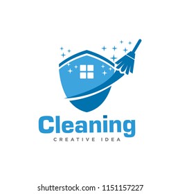 Creative Cleaning Concept Logo Design Template