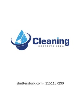 Creative Cleaning Concept Logo Design Template