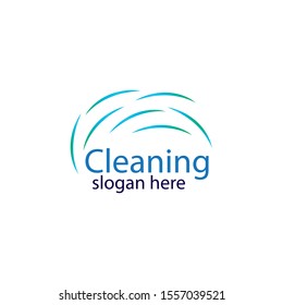 Creative Cleaning Concept Logo Design Template Vector illustration
