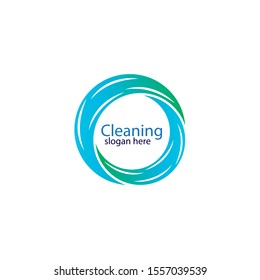 Creative Cleaning Concept Logo Design Template Vector illustration
