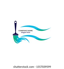 Creative Cleaning Concept Logo Design Template Vector illustration
