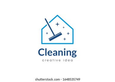 Plantilla de diseño de logotipo de concepto de limpieza creativa