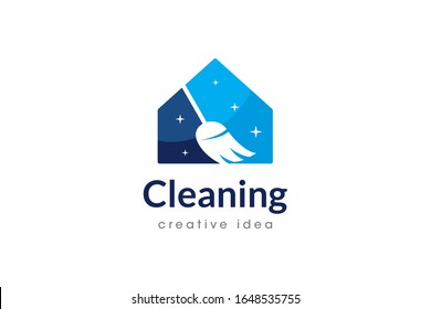 Creative Cleaning Concept Logo Design Template