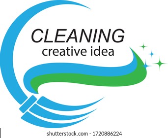 Creative Cleaning Concept Logo Design Template

