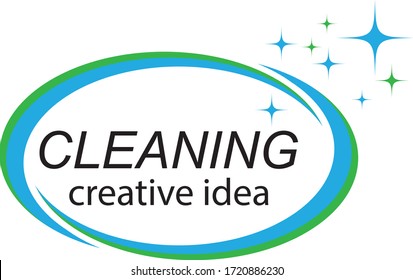 Creative Cleaning Concept Logo Design Template
