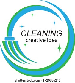 Plantilla de diseño de logotipo de concepto de limpieza creativa
