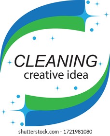 Plantilla de diseño de logotipo de concepto de limpieza creativa
