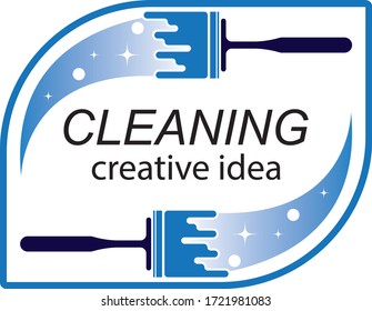 Plantilla de diseño de logotipo de concepto de limpieza creativa
