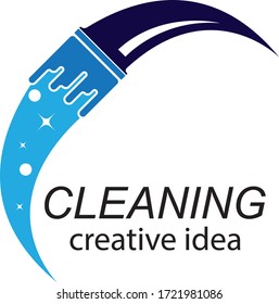 Creative Cleaning Concept Logo Design Template
