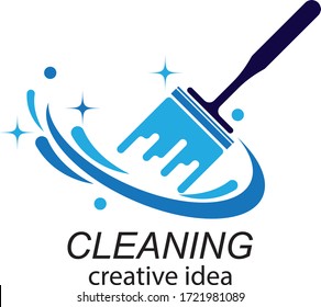 Creative Cleaning Concept Logo Design Template
