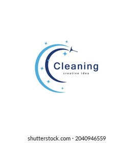 Creative Cleaning Concept Logo Design Template