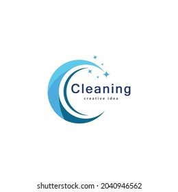 Creative Cleaning Concept Logo Design Template
