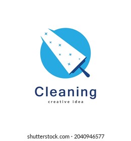 Plantilla de diseño de logotipo de concepto de limpieza creativa