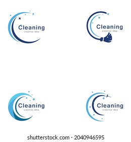 Creative Cleaning Concept Logo Design Template