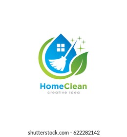 Creative Cleaning Concept Logo Design Template