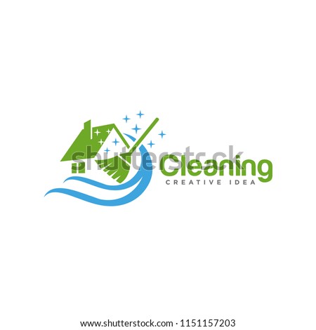 Creative Cleaning Concept Logo Design Template