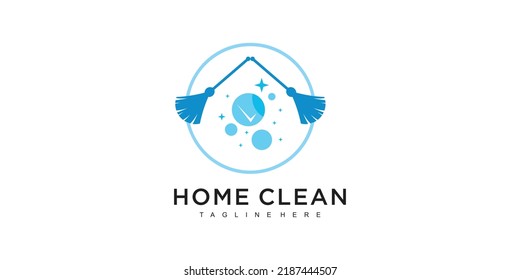 Creative cleaning concept logo ilustration design Premium Vector