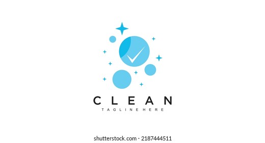Creative cleaning concept logo ilustration design Premium Vector