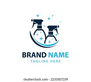 Creative cleaning logo design template