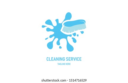 Creative cleaning service and clean concept logo design template

