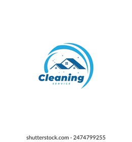 Servicio de limpieza creativo Diseño de logotipo con concepto de forma moderna. Ilustración vectorial.