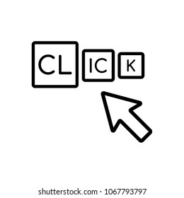 Creative Click Cursor Vector Icon Illustration For Web And Mobile App Isolated On White Backround.Ui/Ux
