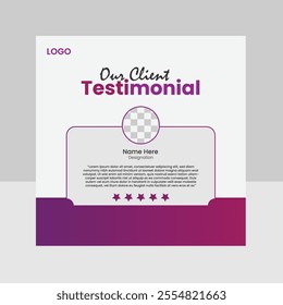 Creative client testimonial design or customer review design