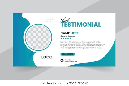 Creative client testimonial design, Creative modern client testimonial template design.