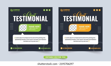 Creative client testimonial and review section design with dark backgrounds. Customer service review and feedback section design with red and orange colors. Client testimonial layout for websites.