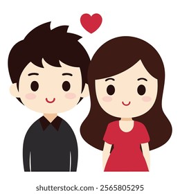 Creative clipart of a couple expressing romantic bond