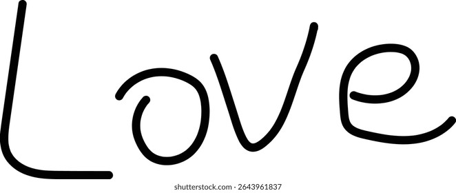 Clipart criativo apresentando a palavra Amor em um design artístico e colorido.