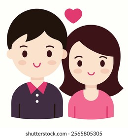 Creative clipart illustration of a cute couple in unity