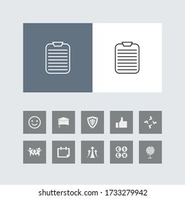 Creative Clipboard Line Icon with Bonus Icons. 