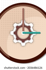 Creative clock with arrows for your design. Working time symbol. Vector illustration