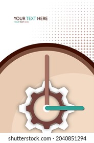 Creative clock with arrows for your design. Working time symbol. Vector illustration