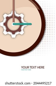 Creative clock with arrows for your design. Working time symbol. Vector illustration