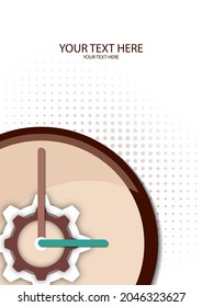 Creative clock with arrows for your design. Working time symbol. Vector illustration
