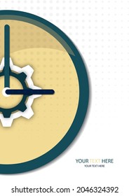 Creative clock with arrows for your design. Working time symbol. Vector illustration