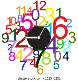 Creative clock design colorful.