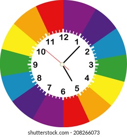 Creative clock design colorful.