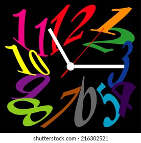 Creative clock design colorful.