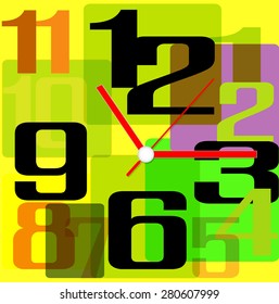 Creative clock design colorful.